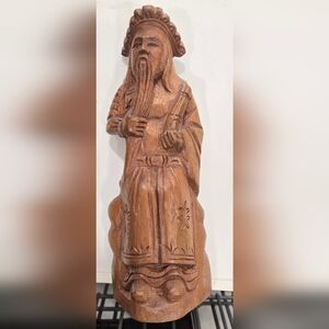 Hand Carved Chinese Deity of Longevity  9.5" Tall